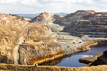 Main open-pit copper-sulphur mine at Rio Tinto, Huelva, Southwest Spain, Europe