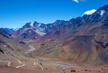 Libertadores Pass (Bereja Pass) 4200m asl over Andes, from Chile to Argentina, Argentina, South America