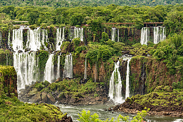 Iguazu Falls, Brazil, looking across to Argentinian falls, UNESCO World Heritage Site, Brazil, South America