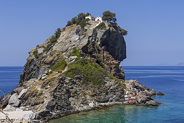 Agios Ioannis chapel, used in the film Mama Mia, Skopelos, Sporades, Greek Islands, Greece, Europe