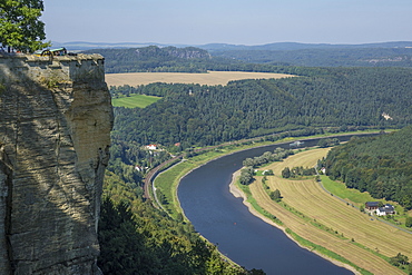 River Elbe from Schloss Konigstein, Saxony, Germany, Europe