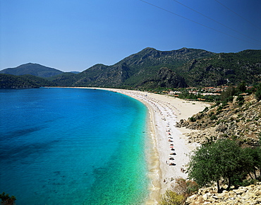 Town beach, Oludeniz, Anatolia, Turkey, Eurasia