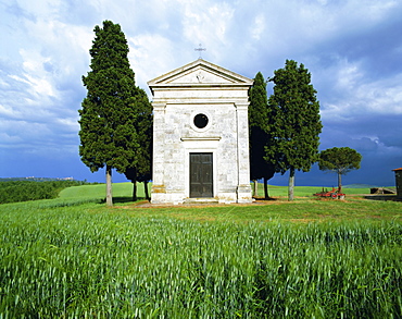 Church of Capella de Vitaleta, near Pienza, Tuscany, Italy, Europe