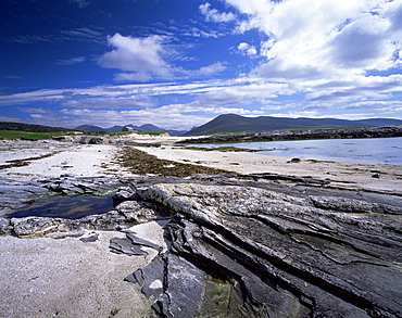 View towards islands of Harris and Lewis from Taransay, Outer Hebrides, Scotland, United Kingdom, Europe