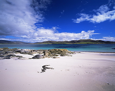 View towards islands of Harris and Lewis from Taransay, Outer Hebrides, Scotland, United Kingdom, Europe