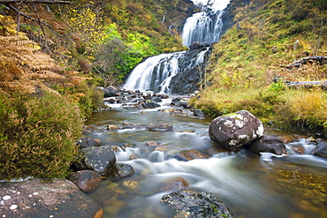 Flowerdale Falls, a waterfall near the village of Gairloch, Torridon, Scotland, United Kingdom, Europe