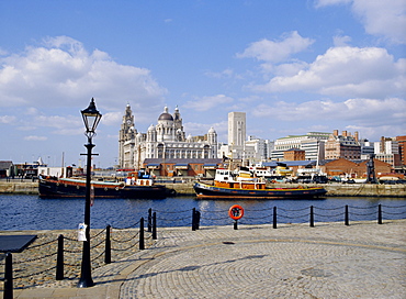 Liver Buildings and Docks, Liverpool, Merseyside, UK *** Local Caption ***