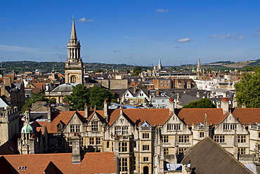 Cityscape from University Church, Oxford, Oxfordshire, England, United Kingdom, Europe