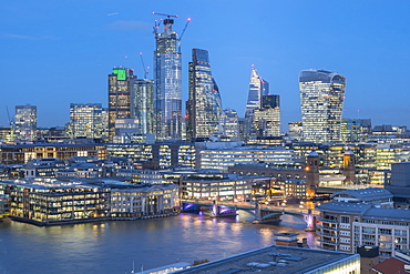 City of London skyline from The Tate, London, England, United Kingdom, Europe