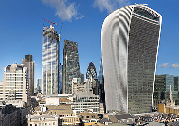 City of London from Monument with Walkie Talkie building in foreground, London, England, United Kingdom, Europe