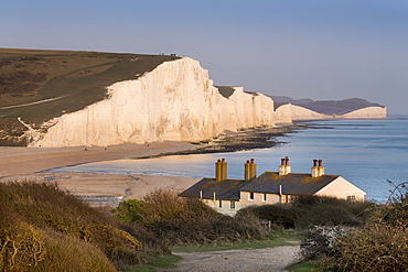 Seven Sisters chalk cliffs, South Downs National Park, East Sussex, England, United Kingdom, Europe