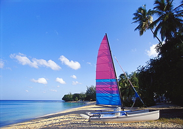 Sailing Boat on Paynes Bay, Barbados, Caribbean