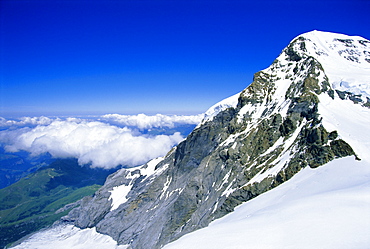 Monch (13449 ft) mountain, Bernese Oberland, Swiss Alps, Switzerland, Europe