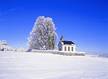 Little church near Losheim, Saarland, Germany, Europe