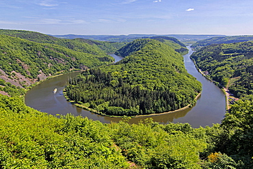 Big Loop of Saar River near Orscholz, Mettlach, Saarland, Germany, Europe