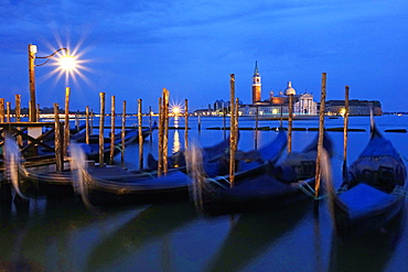 View towards the Island of San Giorgio Maggiore, Venice, UNESCO World Heritage Site, Veneto, Italy, Europe