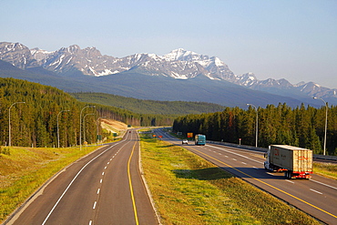 Transcanada Highway near Lake Louise, Banff National Park, Rocky Mountains, Alberta, Canada, North America