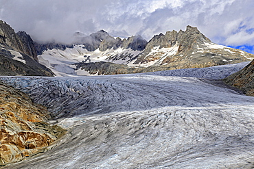 Rhone Glacier at Furka Pass, Canton of Valais, Swiss Alps, Switzerland, Europe