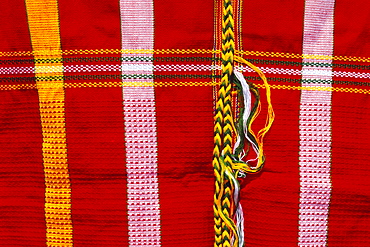 Handmade tunic detail, Kayin (Karen) tribe, Myanmar, Asia