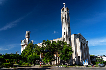 Russian Embassy building and neighbouring church, (two cultural roots), Miramar, Havana