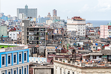 Aerial view of the dividing streets between Modern and Old Havana, Cuba 2