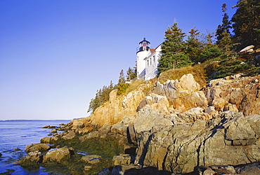 Bass harbour lighthouse, Acadia national park, Maine, New England, USA, North America