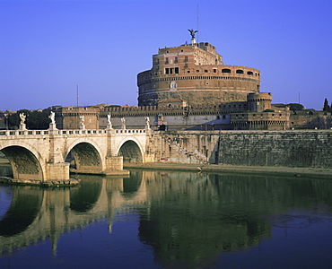 Castel S. Angelo (Castel Sant'Angelo) and Tiber River, Rome, Lazio, Italy, Europe