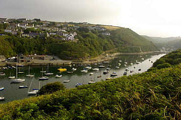 View of Solva Harbour from Cribyn (or Gribin) ridge, Pembrokeshire, Wales, United Kingdom, Europe