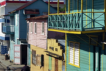 Brightly painted architecture, Puerto Plata, Dominican Republic, West Indies, Caribbean, Central America