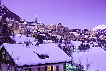 St. Moritz in winter, Graubunden region, Switzerland, Europe