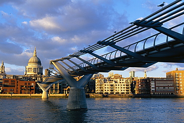 Millennium bridge and St Pauls, London, England 