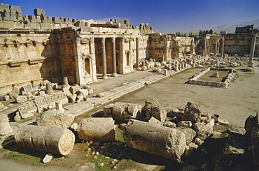 The great court in the acropolis of Baalbek, archaeological site, Baalbek, Lebanon, Middle East