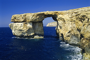 Natural bridge close to Dwejra Bay, Gozo, Malta, Mediterranean, Europe