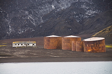 Remains of old Whaling Station, Deception Island, South Shetland Islands, Antarctica. Polar Regions