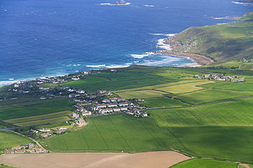 Aerial shot of Penzance area, Cornwall, United Kingdom, Europe