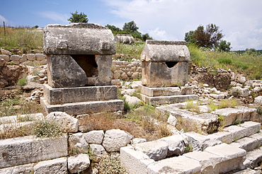 Sarcophagus at the Lycian site of Patara, near Kalkan, Antalya Province, Anatolia, Turkey, Asia Minor, Eurasia