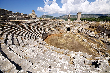 The amphitheatre at the Lycian site of Xanthos, UNESCO World Heritage Site, Antalya Province, Anatolia, Turkey, Asia Minor, Eurasia