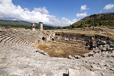 The amphitheatre at the Lycian site of Xanthos, UNESCO World Heritage Site, Antalya Province, Anatolia, Turkey, Asia Minor, Eurasia