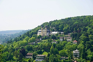 Kappele (Pilgrimage Church) viewed from Marienberg Fortress, Wurzburg, Bavaria, Germany, Europe