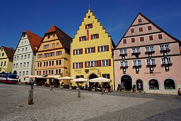 The market Square, Rothenburg ob der Tauber, Romantic Road, Franconia, Bavaria, Germany, Europe