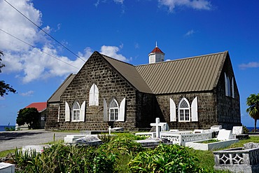 St. Thomas Anglican Church built in 1643, Nevis, St. Kitts and Nevis, Leeward Islands, West Indies, Caribbean, Central America 