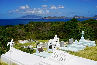 Graveyard at S. Thomas Anglican Church built in 1643, Nevis, St. Kitts and Nevis, Leeward Islands, West Indies, Caribbean, Central America 