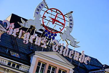 Sign for one of Bergen's newspapers, Bergen, Hordaland, Norway, Scandinavia, Europe