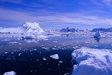 Icebergs from the icefjord, Ilulissat, Disko Bay, Greenland, Polar Regions