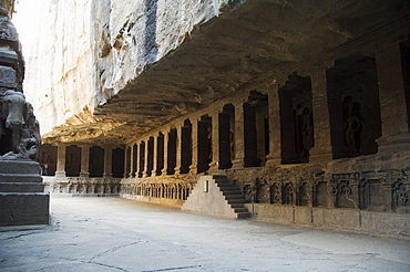 The Ellora Caves, temples cut into solid rock, near Aurangabad, Maharashtra, India