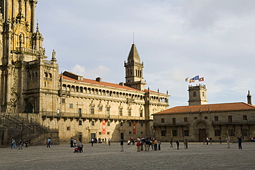 Santiago Cathedral on the Plaza do Obradoiro, UNESCO World Heritage Site, Santiago de Compostela, Galicia, Spain, Europe