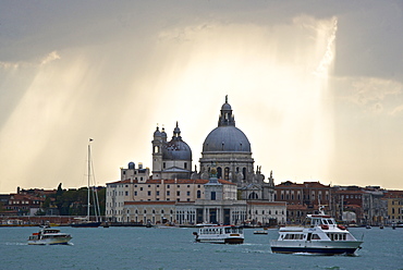 Punta della Dogana, and Santa Maria della Salute church behind, Venice, UNESCO World Heritage Site, Veneto, Italy, Europe