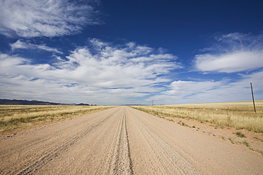 Empty gravel road going north from Sossusvlei, Central Namibia, Namibia, Africa