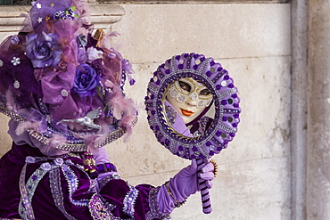 People in masks and costumes, Carnival, Venice, Veneto, Italy, Europe