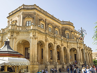 Palazzo Ducezio (Town Hall), UNESCO World Heritage Site, Noto, Sicily, Europe